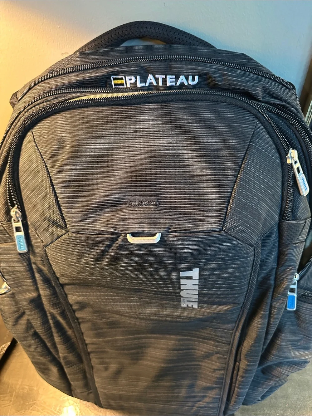 Thule Black Men's Commuter Backpack with Blue Zipper Accents